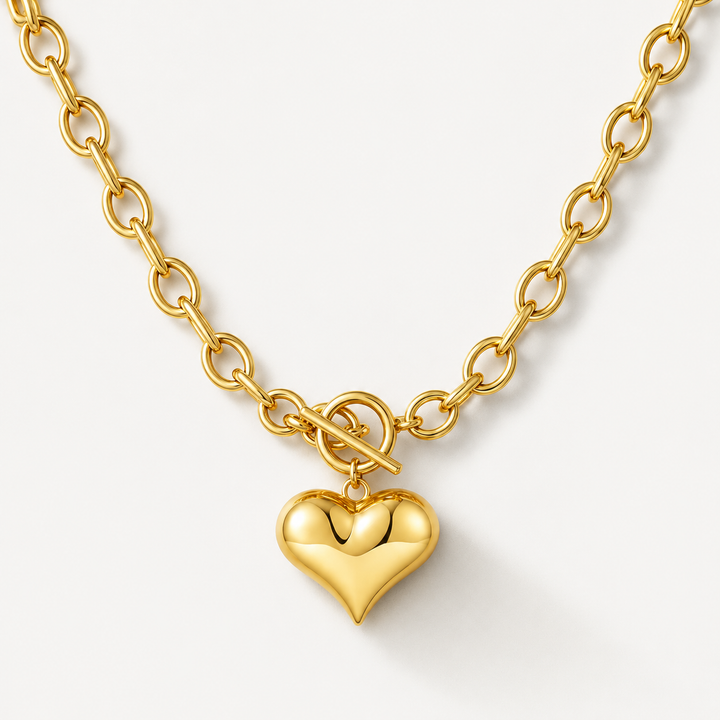 Polished Heart Toggle Chain Necklace