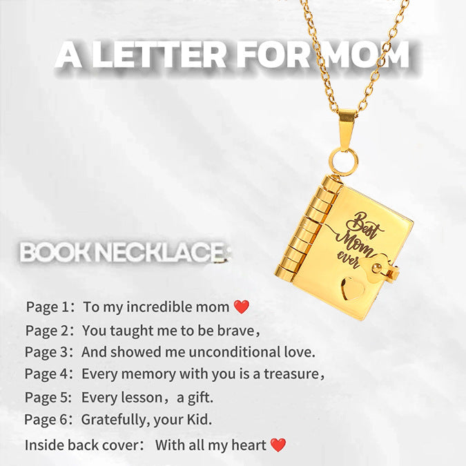 Book Pendant Necklace