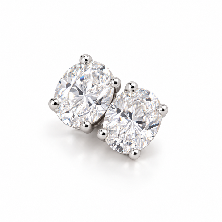 Oval Brilliant Stud Earrings