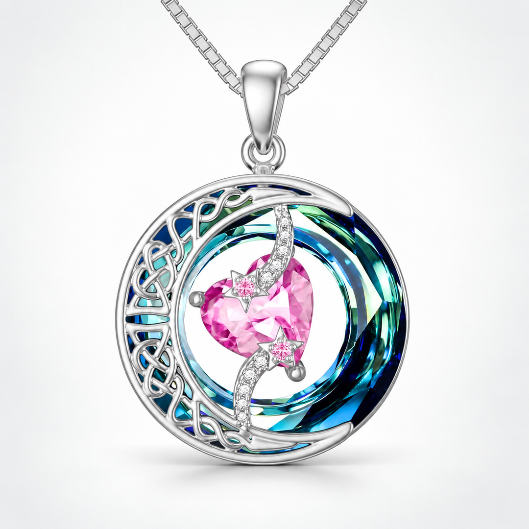 Sun, Moon &amp; Stars Birthstone Pendant Necklace
