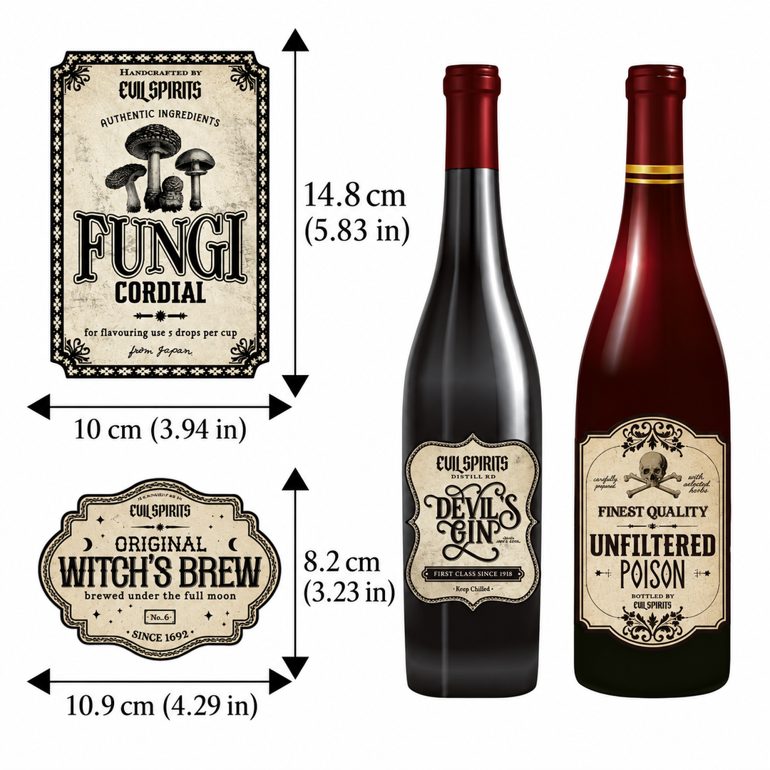 Vintage Halloween Potion Bottle Labels