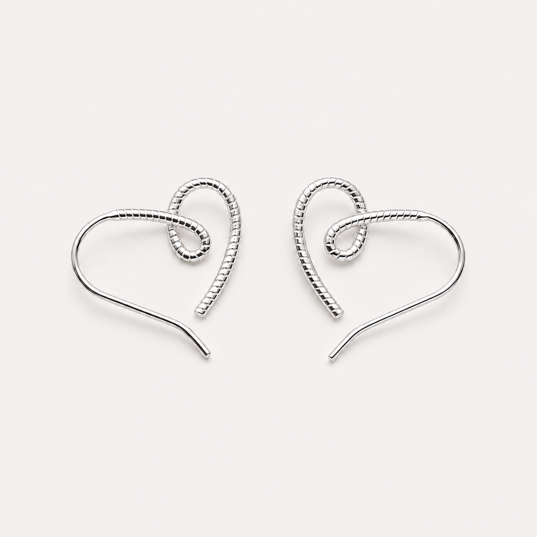 Minimalist Twisted Heart Earrings