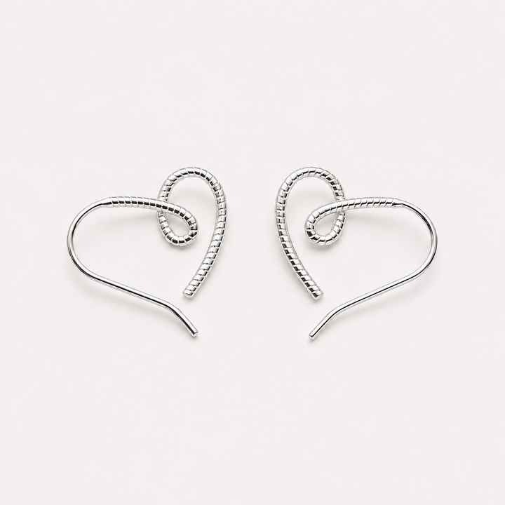 Minimalist Twisted Heart Earrings