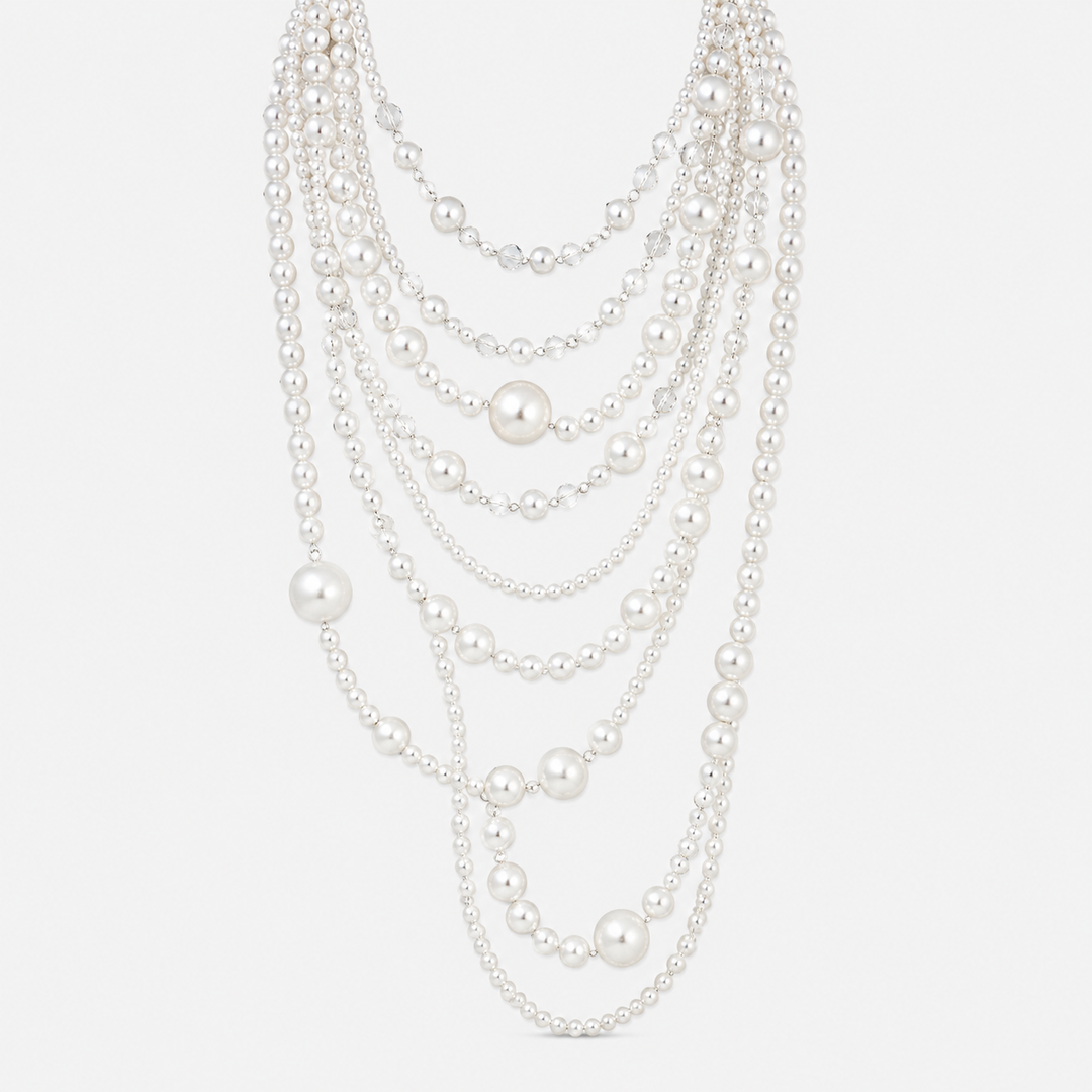 Layered Pearl Statement Necklace