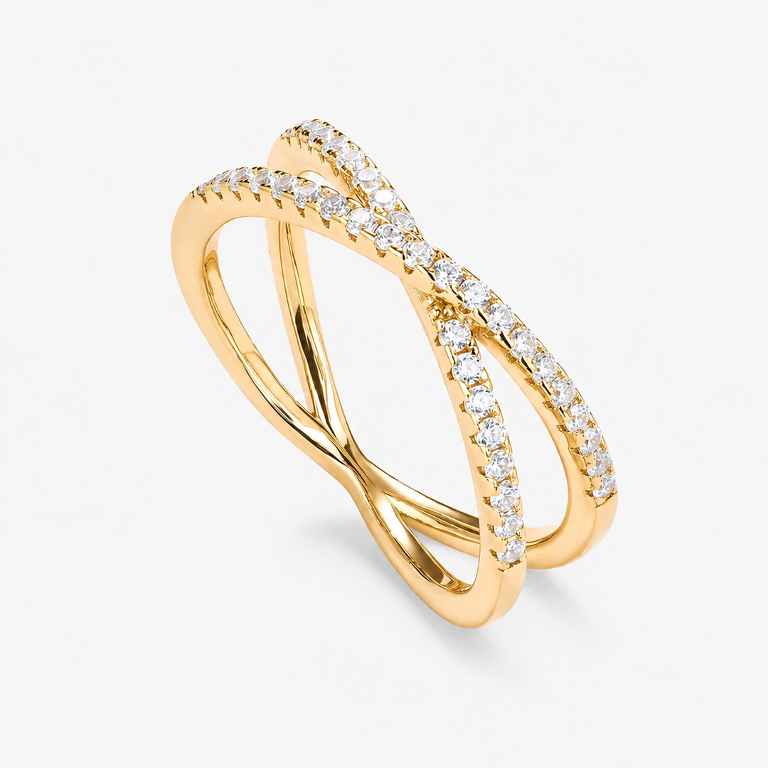 Crisscross Pavé Zircon Ring