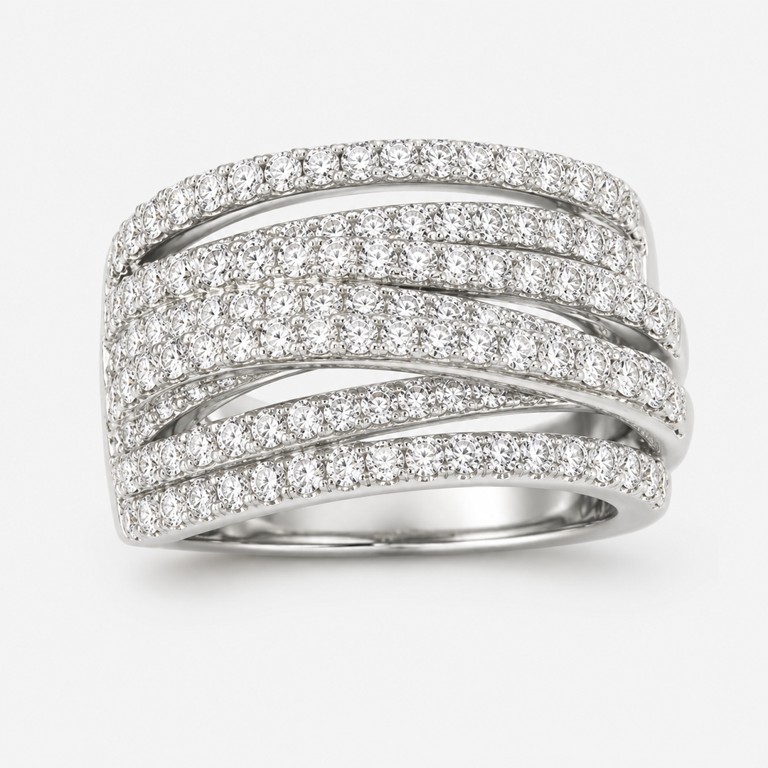 Layered Pavé Statement Ring