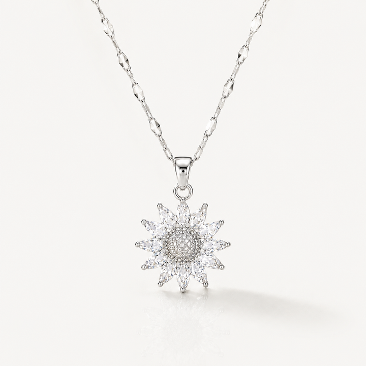 Sunflower Zircon Pendant Necklace