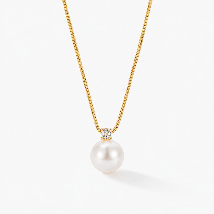 Natural Pearl Zircon Pendant Necklace