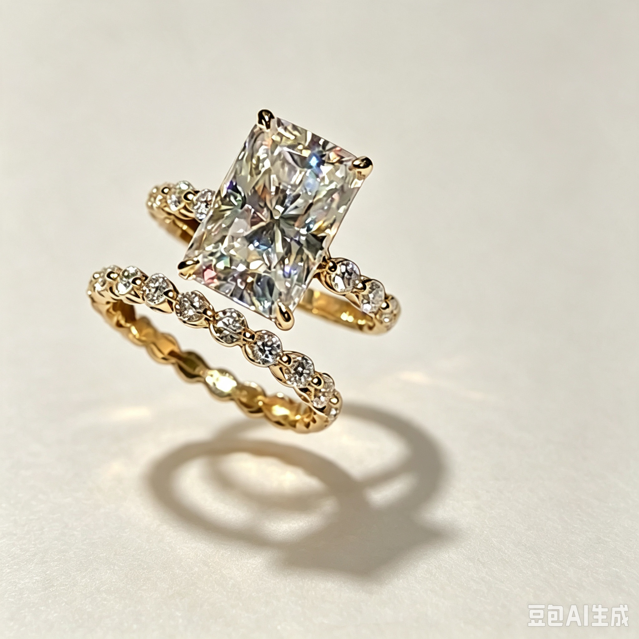 Luxurious Micro-Pave Zirconia Wedding Ring Set