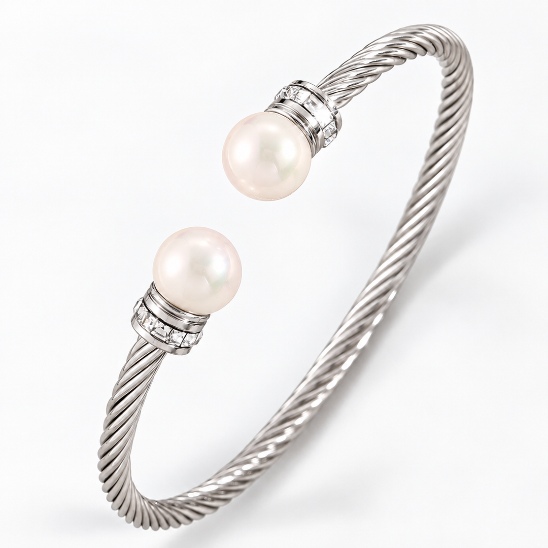Pearl Twist Open Cuff Bracelet