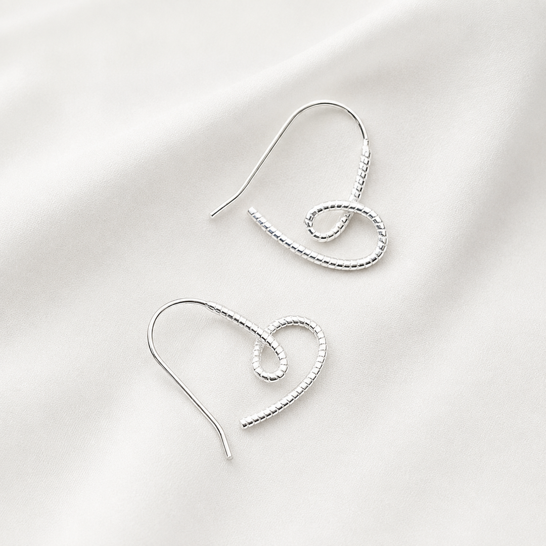 Minimalist Twisted Heart Earrings