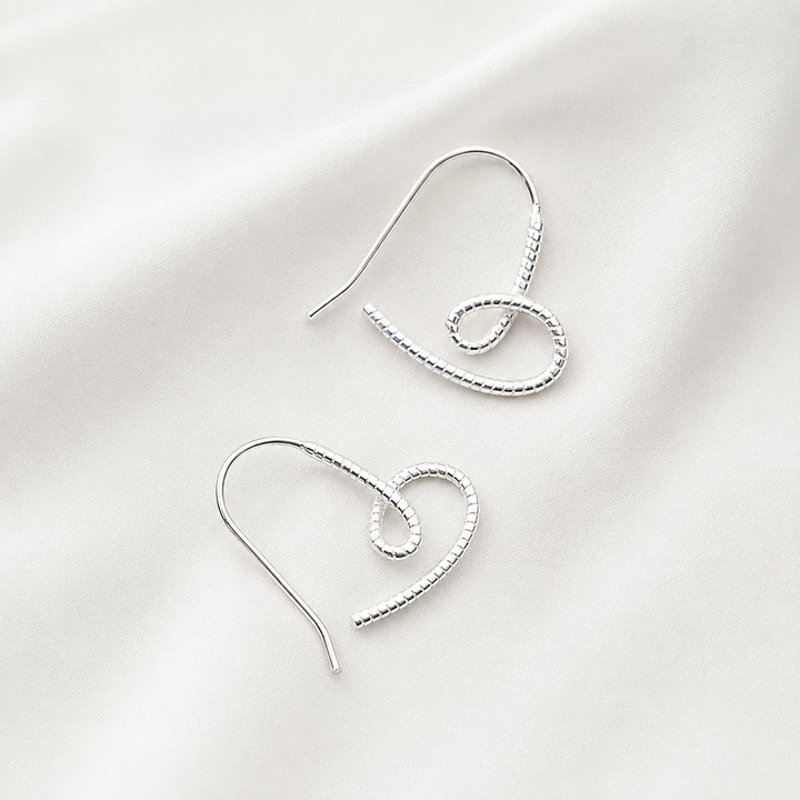 Minimalist Twisted Heart Earrings
