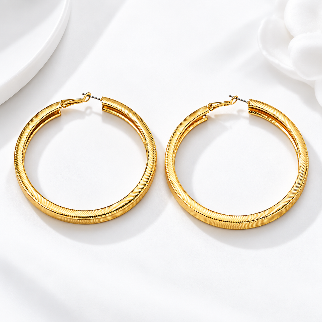 Textured Statement Hoop Earrings