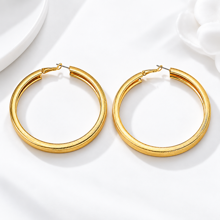 Textured Statement Hoop Earrings