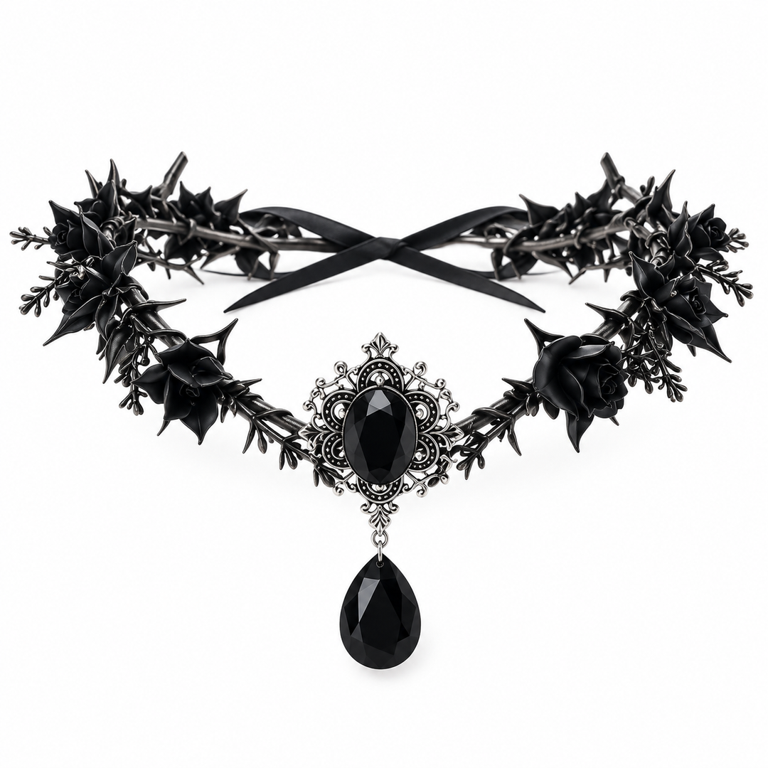 Dark Rose Gothic Headpiece