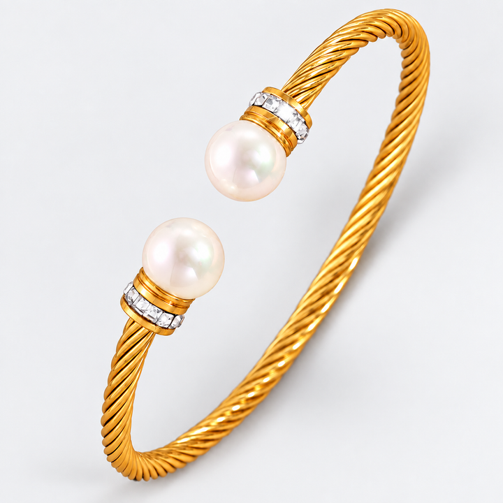 Pearl Twist Open Cuff Bracelet