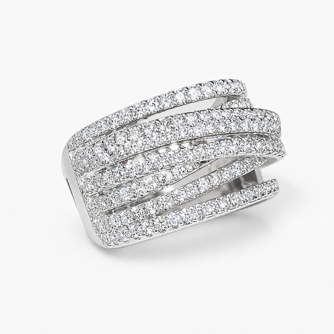 Layered Pavé Statement Ring