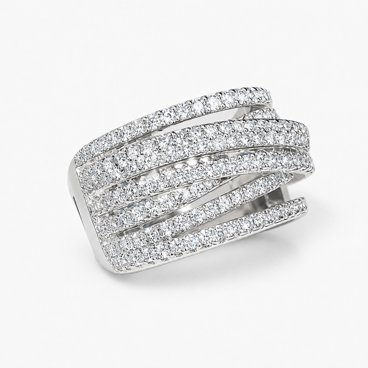 Layered Pavé Statement Ring