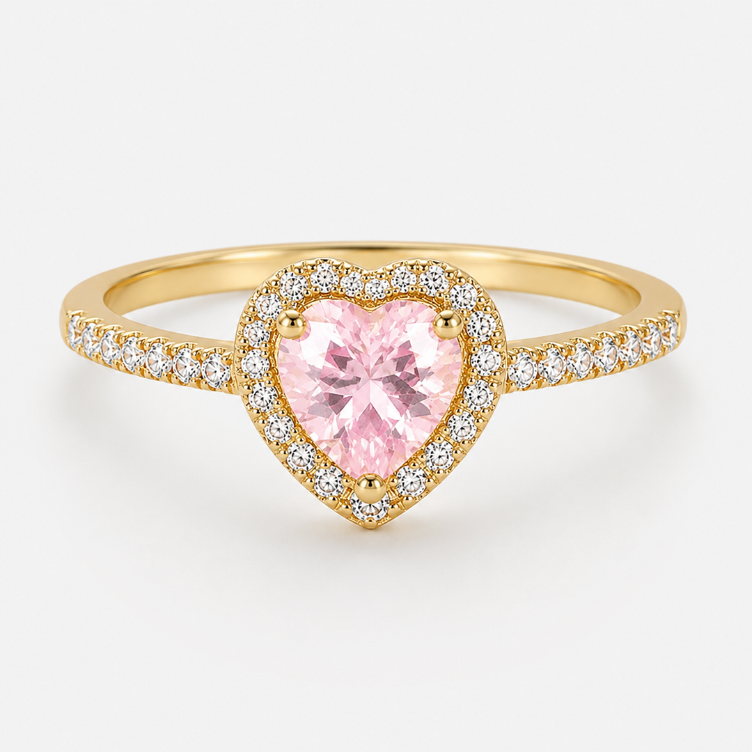 Heart-Cut Halo Engagement Ring