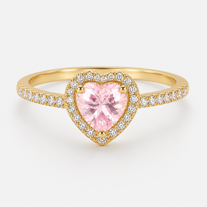 Heart-Cut Halo Engagement Ring