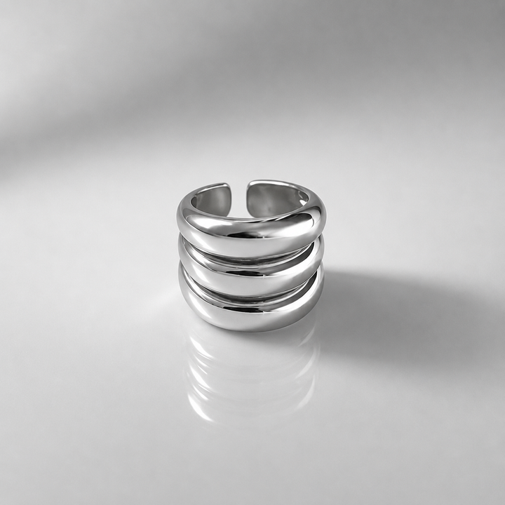 Sculptural Triple-Band Open Ring