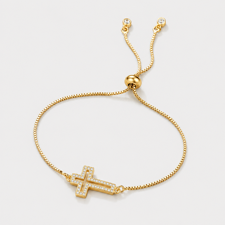 Pavé Cross Adjustable Bracelet