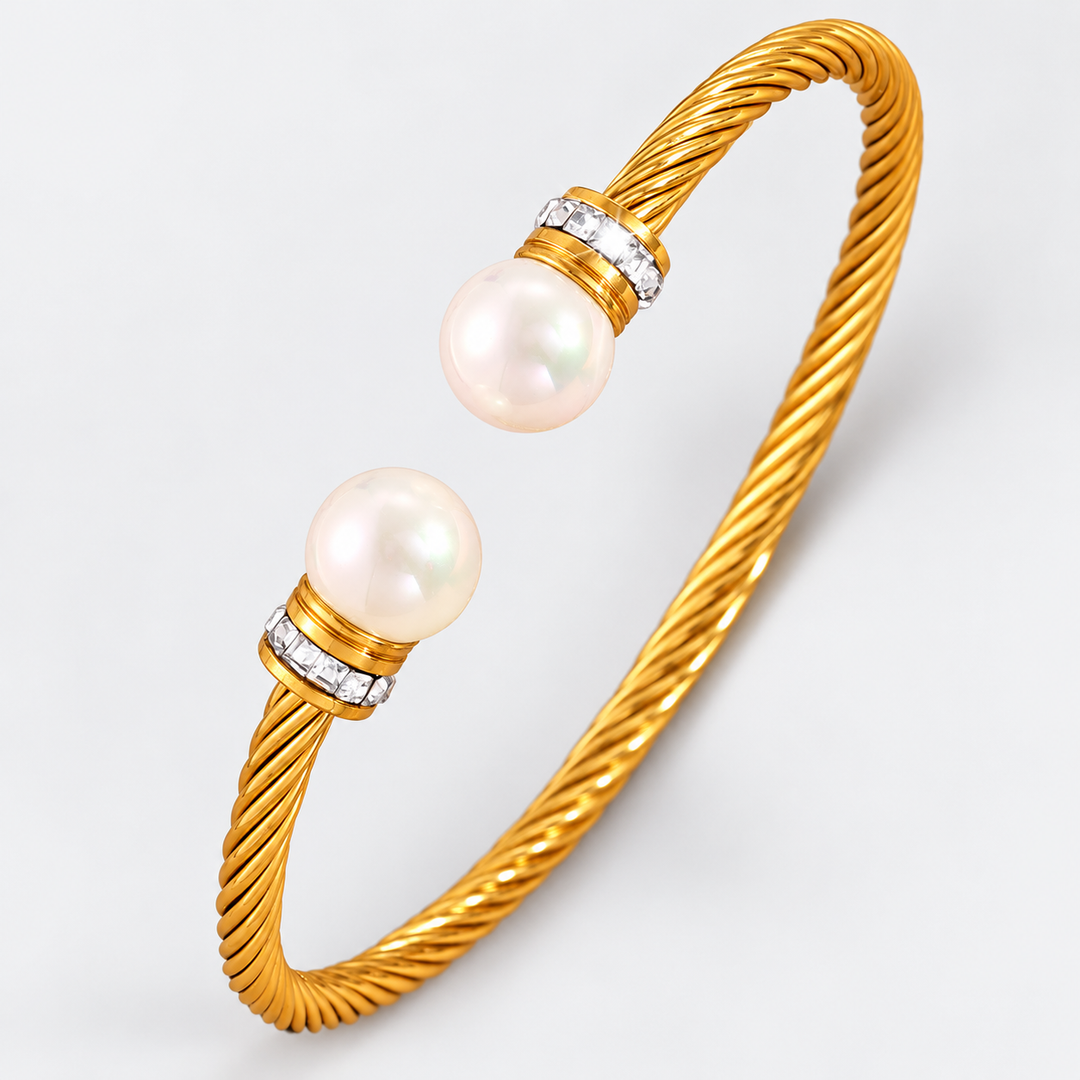 Pearl Twist Open Cuff Bracelet