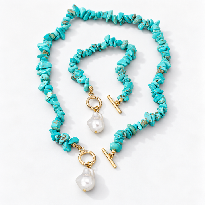 Coastal Blue Pearl Jewelry Set