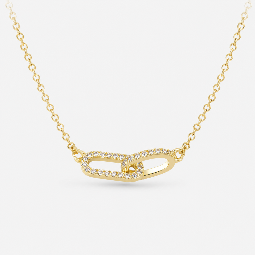 Interlocking Oval CZ Necklace