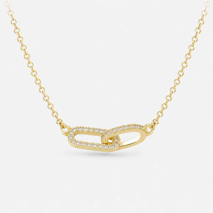 Interlocking Oval CZ Necklace