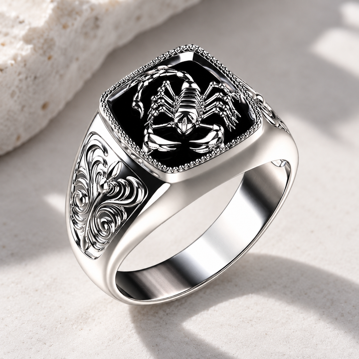 Scorpion Crest Statement Ring
