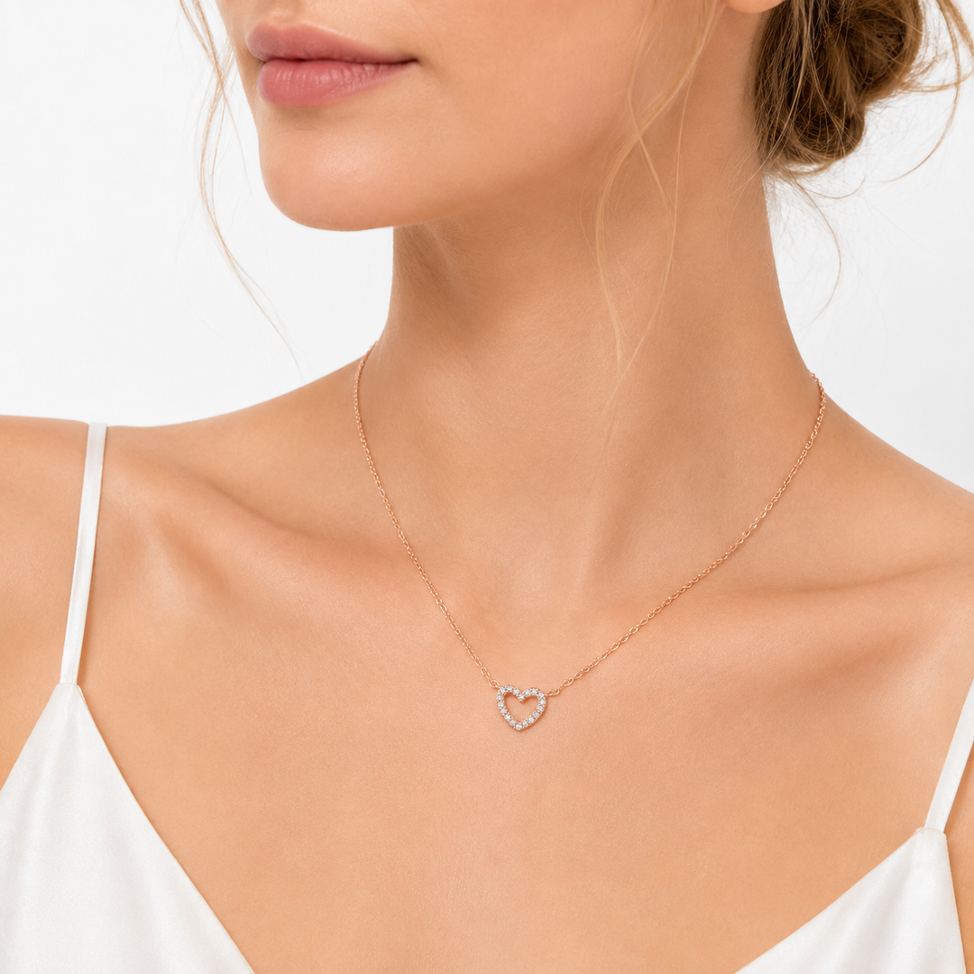 Pavé Heart Pendant Necklace