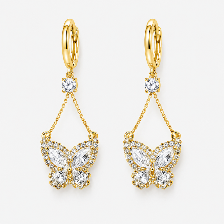 Butterfly Zircon Drop Earrings