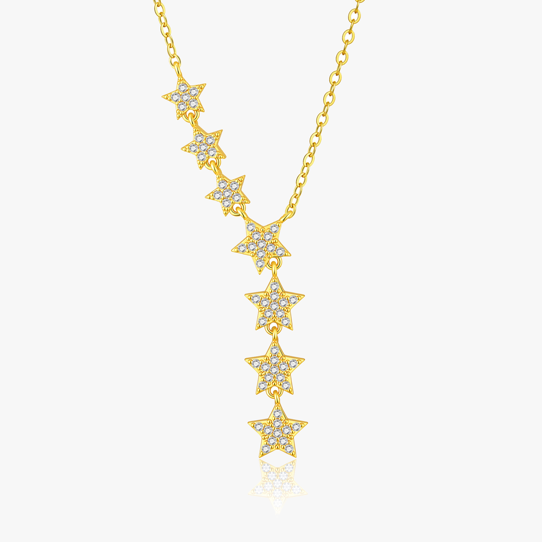Pavé Star Drop Necklace